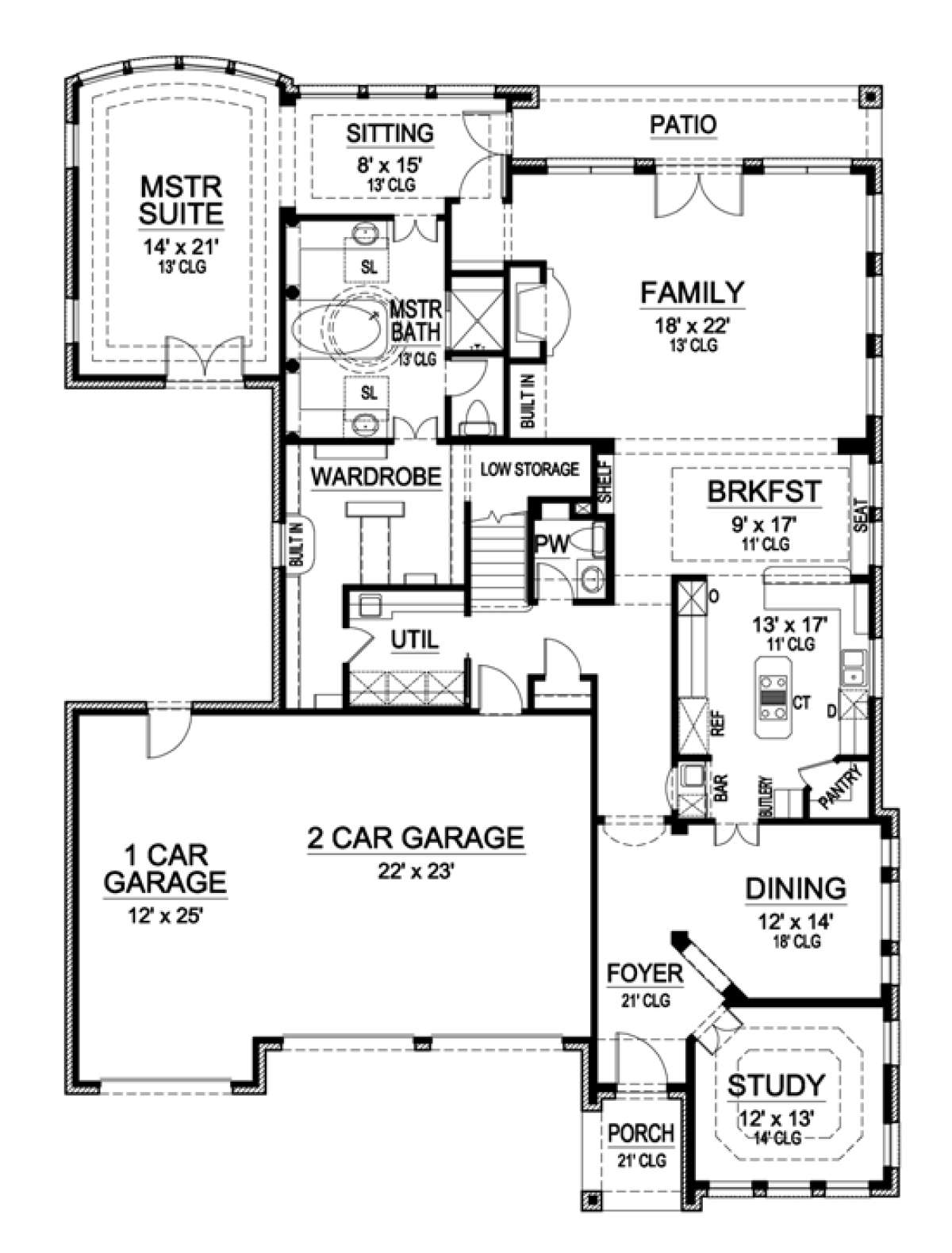 Floorplan 1 for House Plan #5445-00075