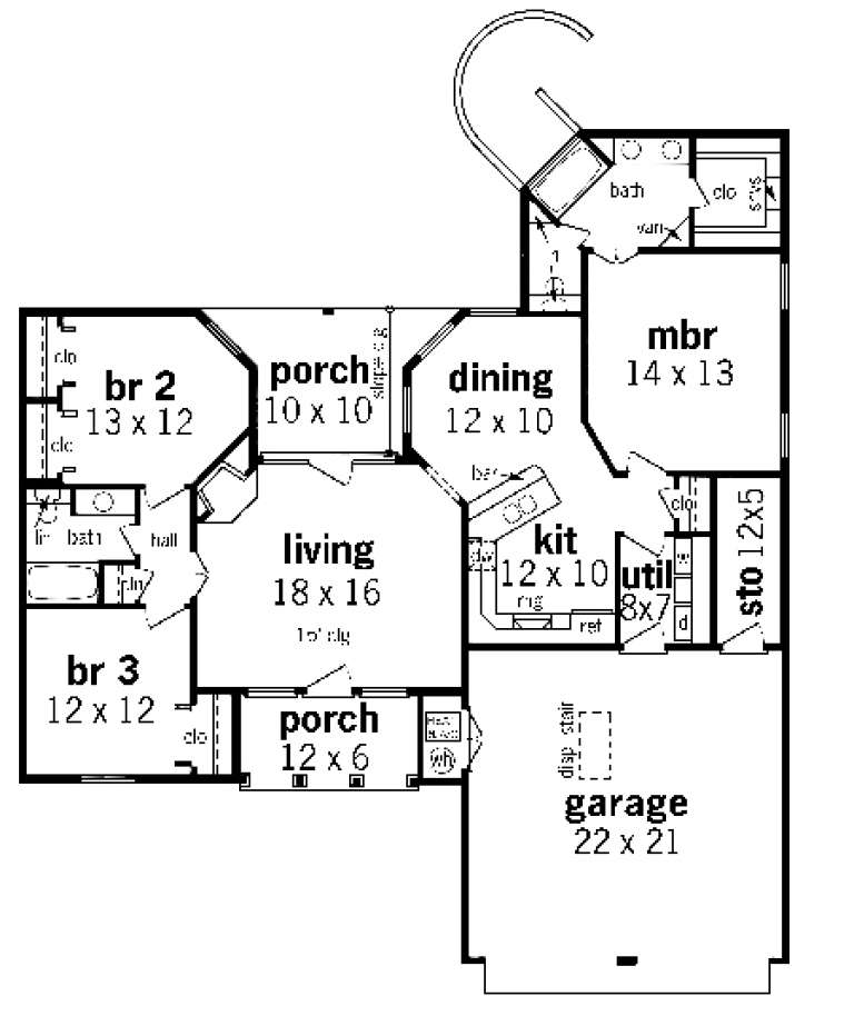 House Plan House Plan #1636 Drawing 1