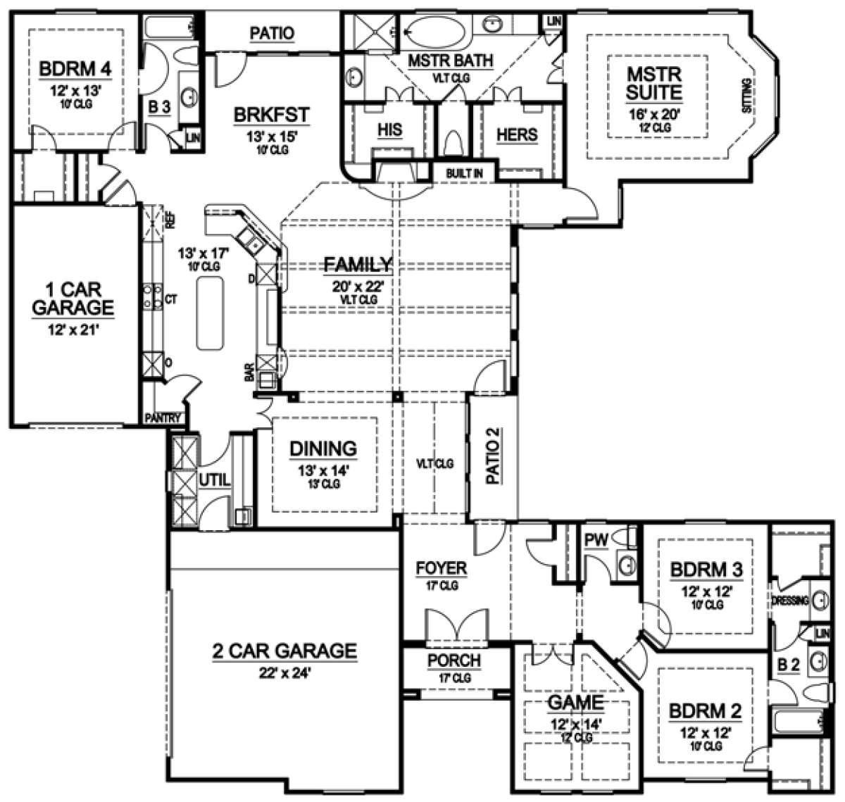 Floorplan 1 for House Plan #5445-00077