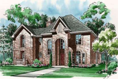 European House Plan #5445-00078 Elevation Photo