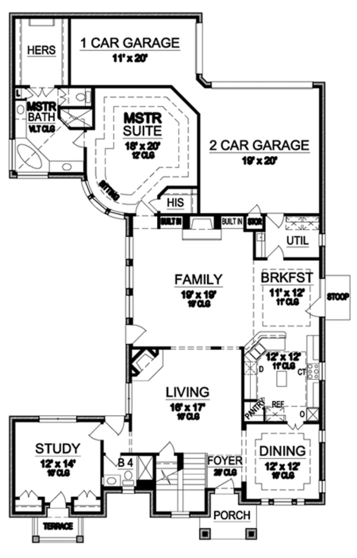 Floorplan 1 for House Plan #5445-00078