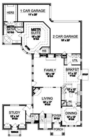 Floorplan 1 for House Plan #5445-00078
