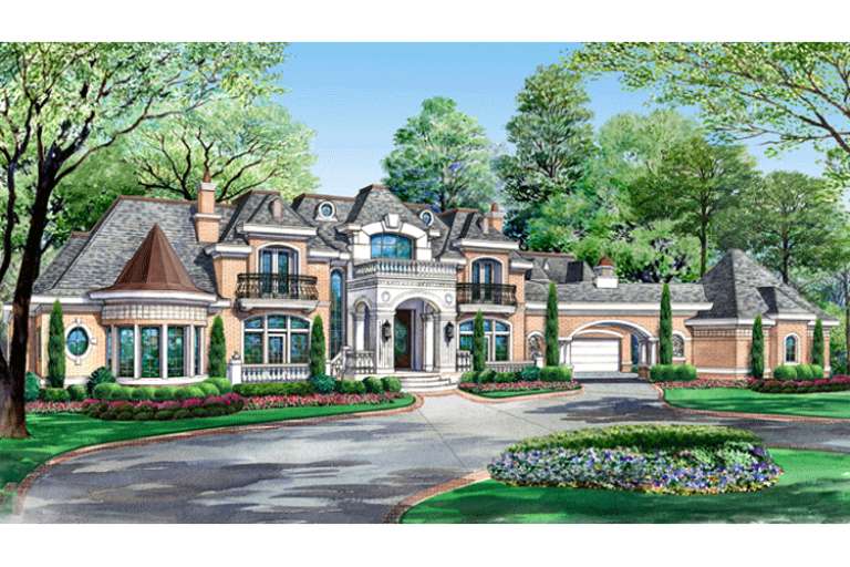 European House Plan #5445-00080 Elevation Photo