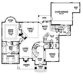 Floorplan 1 for House Plan #5445-00081