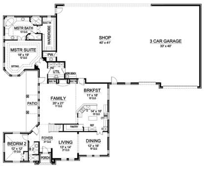 Floorplan 1 for House Plan #5445-00086