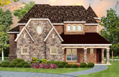 European House Plan #5445-00087 Elevation Photo