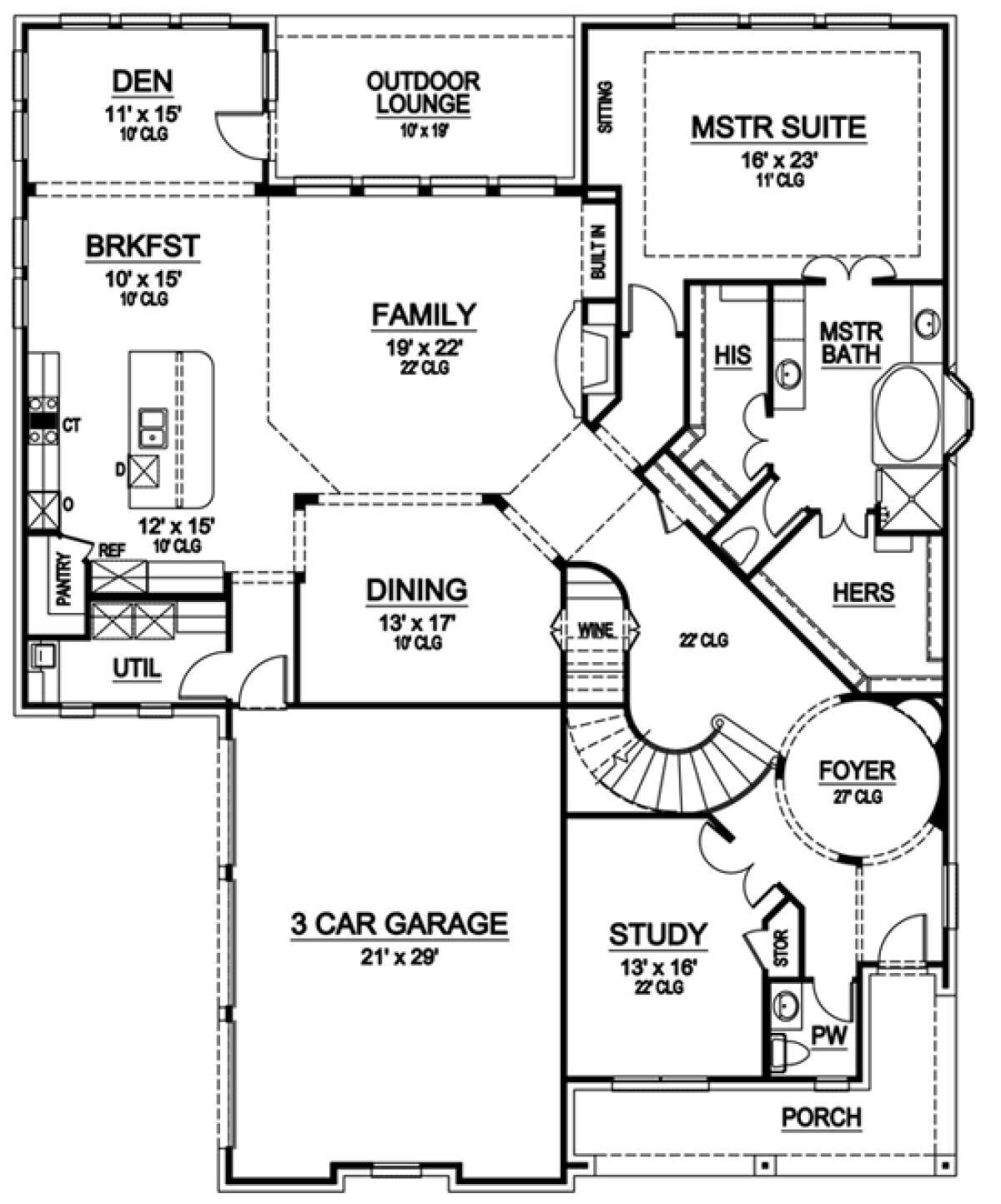 Floorplan 1 for House Plan #5445-00087