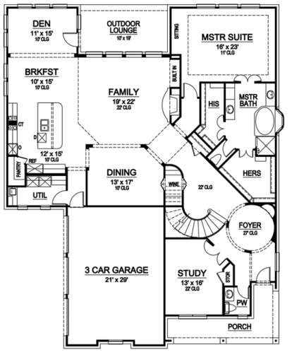 Floorplan 1 for House Plan #5445-00087
