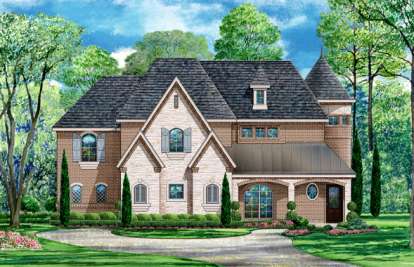 European House Plan #5445-00089 Elevation Photo