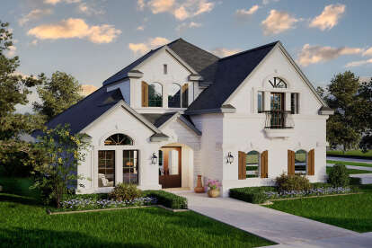 European House Plan #5445-00090 Elevation Photo