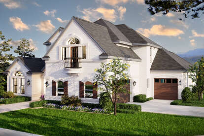 European House Plan #5445-00090 Elevation Photo