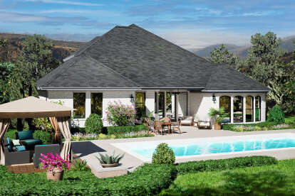 European House Plan #5445-00090 Elevation Photo