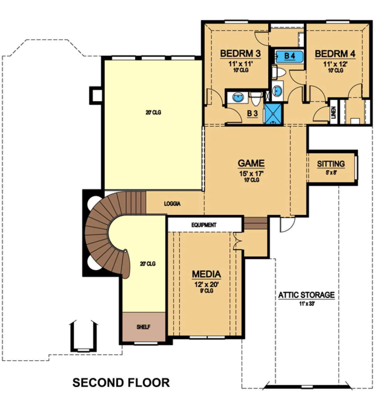 Floorplan 2 for House Plan #5445-00091