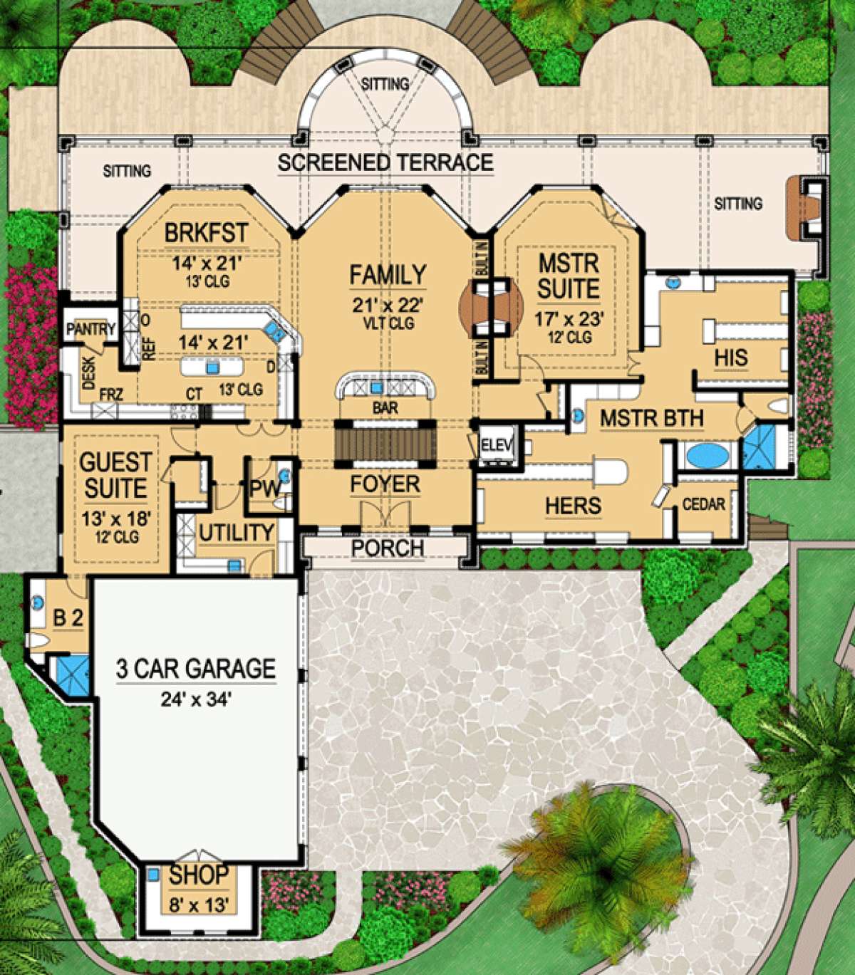 Floorplan 1 for House Plan #5445-00093
