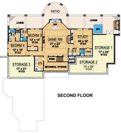 Floorplan 2 for House Plan #5445-00093