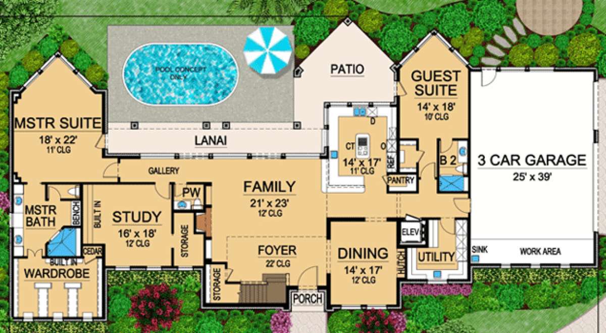 Floorplan 1 for House Plan #5445-00094