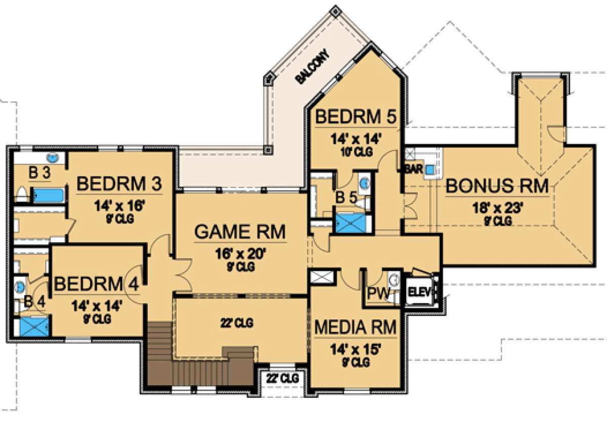 Floorplan 2 for House Plan #5445-00094