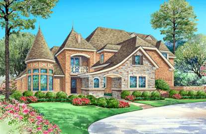 Luxury House Plan #5445-00099 Elevation Photo