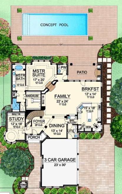 Floorplan 1 for House Plan #5445-00099