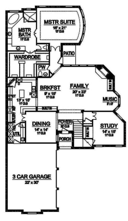 Floorplan 1 for House Plan #5445-00102