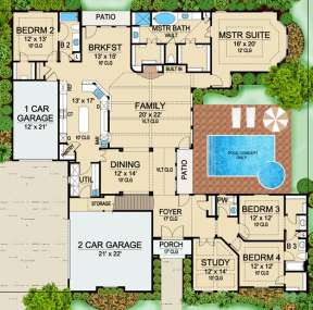 Floorplan 1 for House Plan #5445-00103