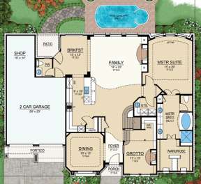 Floorplan 1 for House Plan #5445-00108