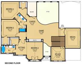 Floorplan 2 for House Plan #5445-00108