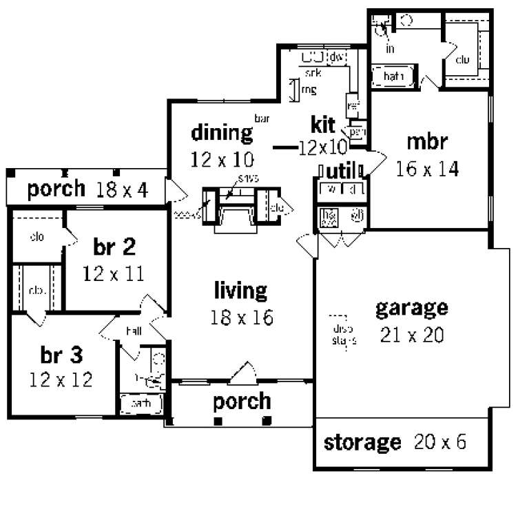 House Plan House Plan #1640 Drawing 1