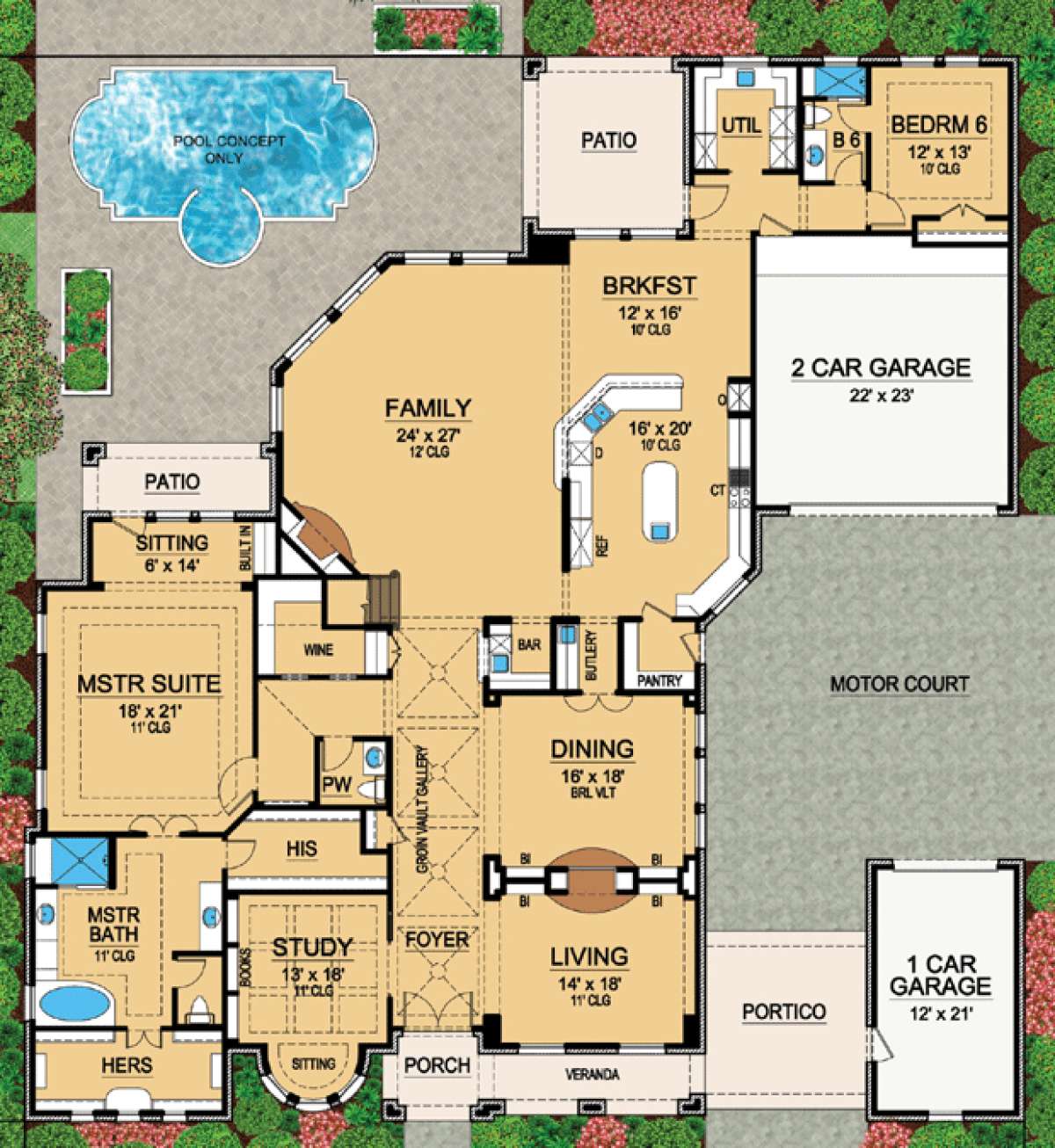 Floorplan 1 for House Plan #5445-00113