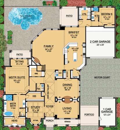 Floorplan 1 for House Plan #5445-00113