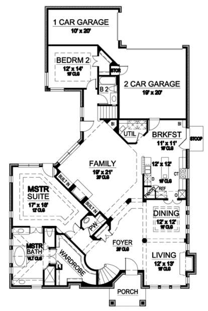 Floorplan 1 for House Plan #5445-00114