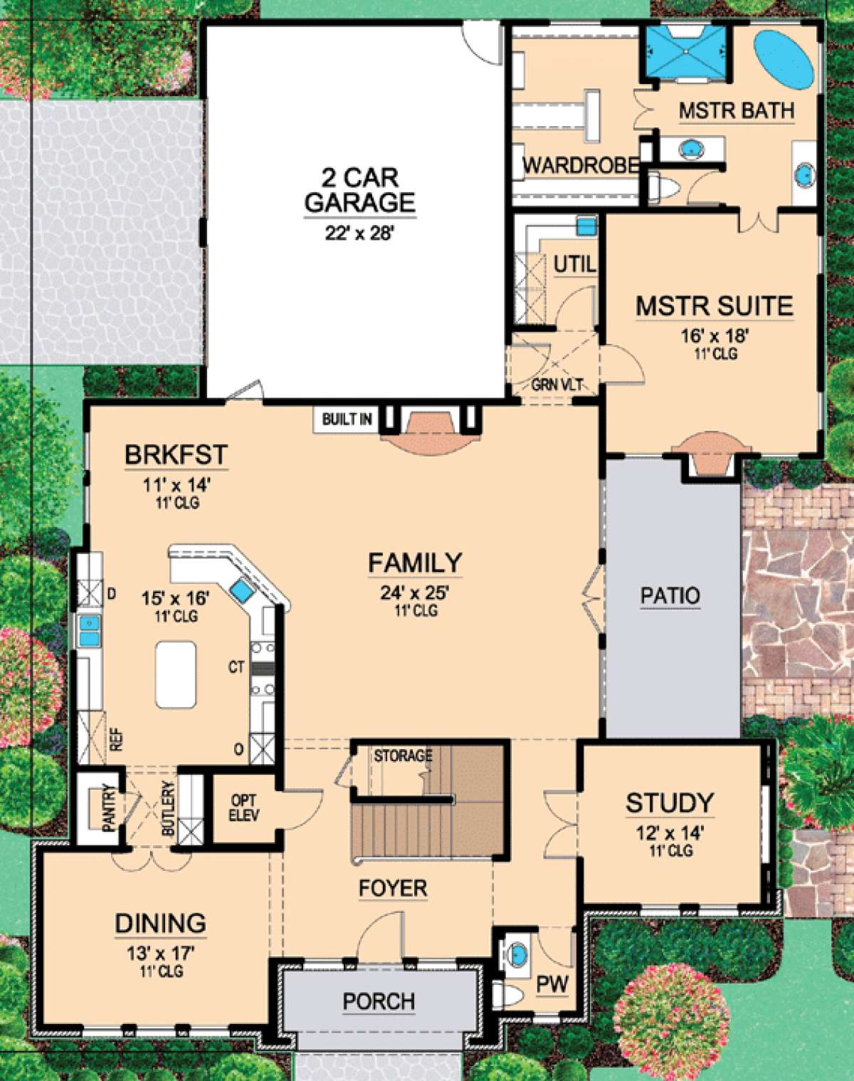 Floorplan 1 for House Plan #5445-00115