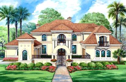 Mediterranean House Plan #5445-00117 Elevation Photo