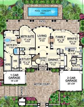 Floorplan 1 for House Plan #5445-00117