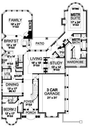 Floorplan 1 for House Plan #5445-00118