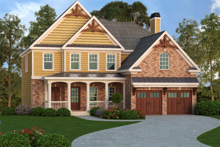 Craftsman House Plan #009-00209 Elevation Photo