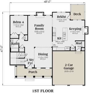 Main Floor for House Plan #009-00209
