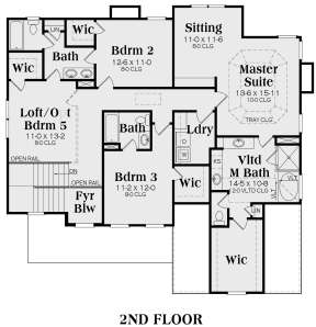 Second Floor for House Plan #009-00209