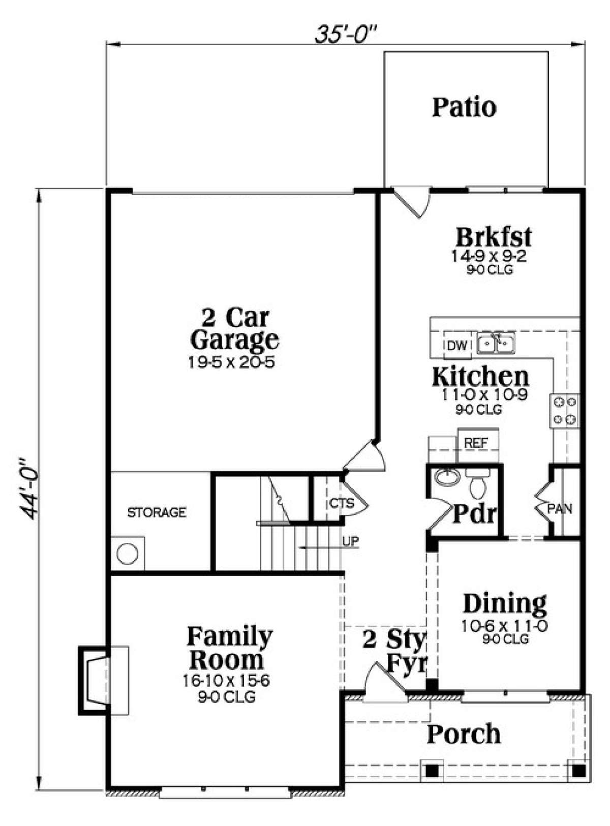 Main Floor for House Plan #009-00210