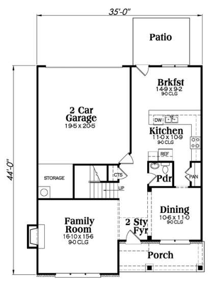 Main Floor for House Plan #009-00210