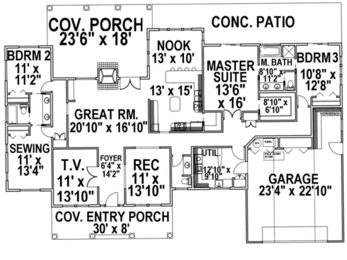 Floorplan for House Plan #039-00312