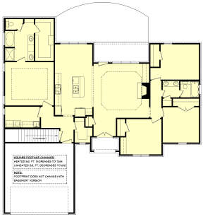 Main Floor w/ Basement Stair Location for House Plan #041-00088