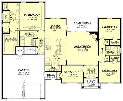 Main Floor for House Plan #041-00089