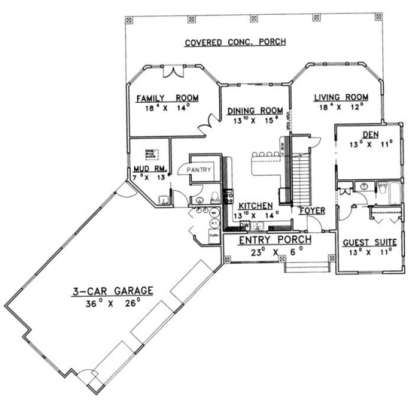 First Floor for House Plan #039-00313