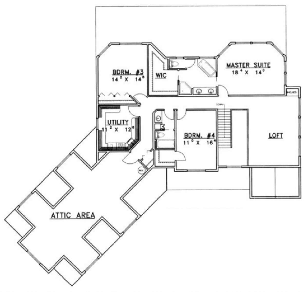 Second Floor for House Plan #039-00313