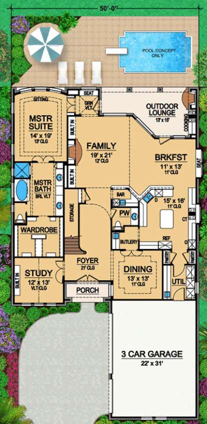 Floorplan 1 for House Plan #5445-00119