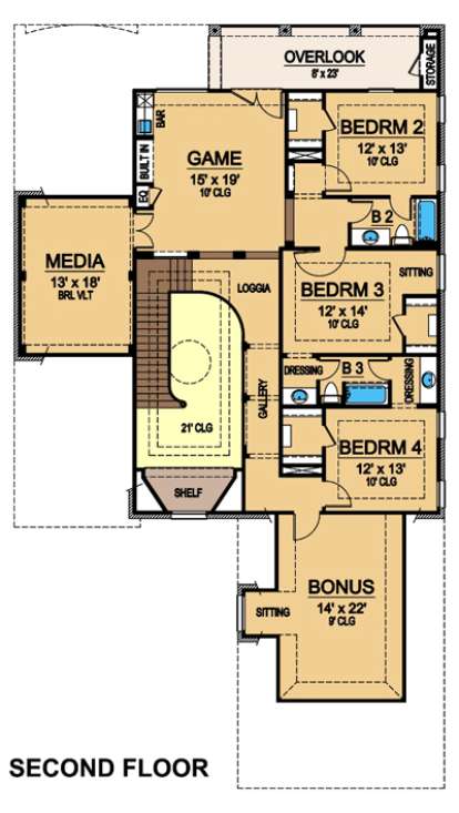 Floorplan 2 for House Plan #5445-00119