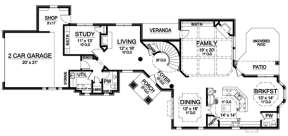 Floorplan 1 for House Plan #5445-00120