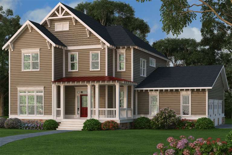 Craftsman House Plan #009-00211 Elevation Photo