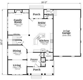 Main Floor for House Plan #009-00211